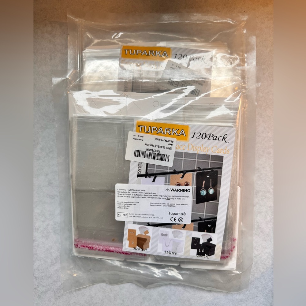 2 Sets - Tuparka 120 White Earring Display Cards